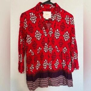 Maeve Anthropology Blouse- Woodland Walk- Womens Size 4